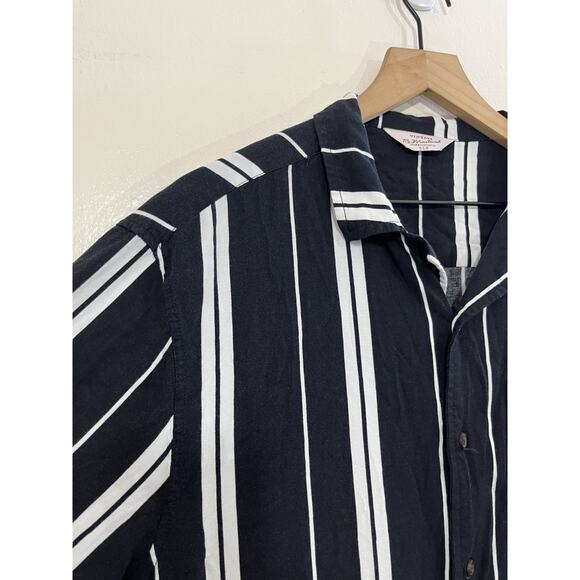 Camp Shirt L Rockabilly Lounge Striped Elvis Resort Retro Rock Casual Mod Dad - Picture 3 of 13